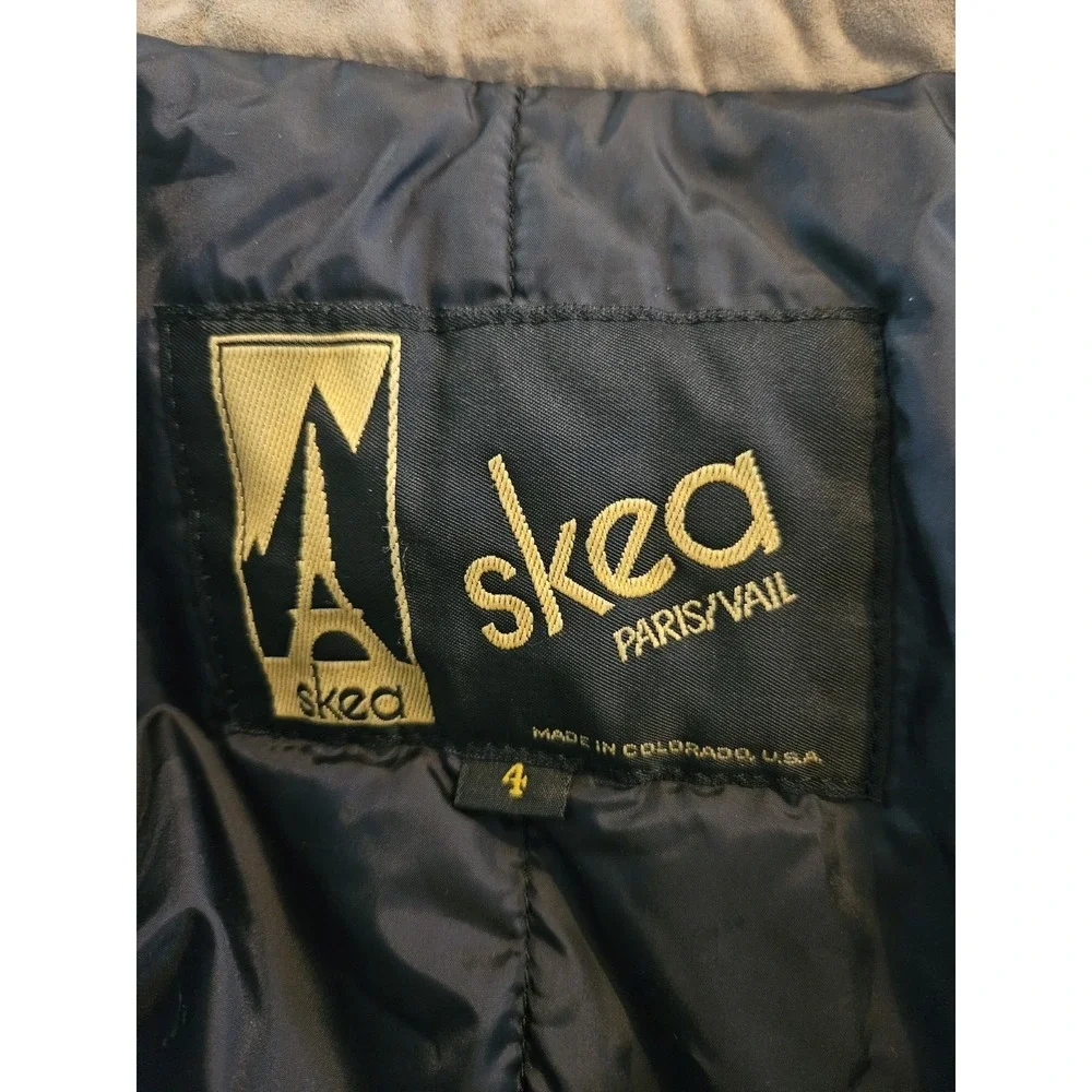 Skea Paris/Vail Women's Vintage Parka Ski Snow Jacket‎ Size 4 Brown Faux Suede